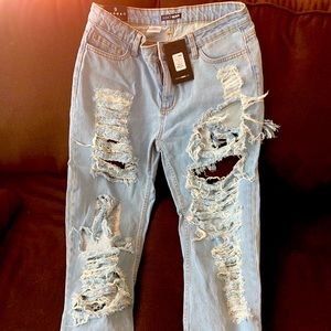 Fashion nova boyfriend jeans medium blue size 9